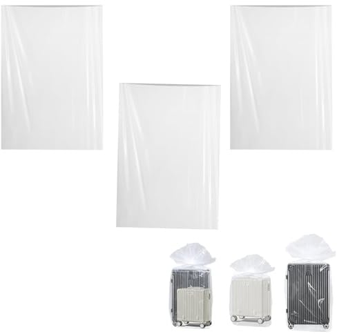 CSGHMM 3 Pcs Extra Large Clear Plastic Storage Bags - Heavy Duty Jumbo Suitcase Cover, Dustproof & Moistureproof Furniture Storage Bags for Travel, Clothes, Seasonal Items (100 x 150 cm Big Size)
