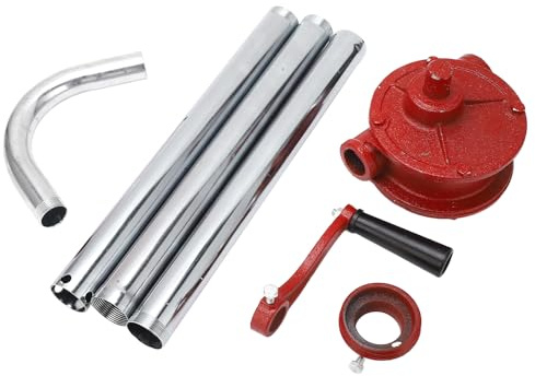 Hand Transfer Pump Rotary Crank Fuel Pump Efficient 50Lmin Flow Rate Durable Cast Iron Construction for Boat Vehicle Oil Tanker Industrial Use 32mm Pipe Diameter