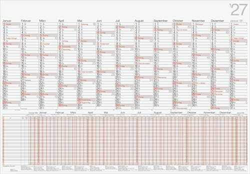 rido/idé 7033710007 Plakatkalender Mod. Kombi 2027 980×685 mm: 1 Seite = 13 Monate