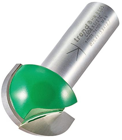 Trend CraftPro Cavetto Router Cutter Bit, 1/2 Inch Shank, 12.7mm Radius and 25.4mm Cut Diameter, Tungsten Carbide Tipped, C058X1/2TC