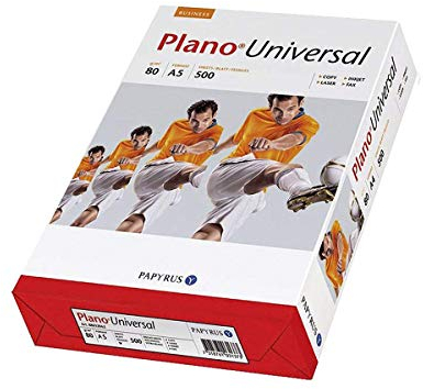 Papyrus 88110037 Drucker-/Kopierpapier PlanoUniversal, DIN A5, 80g/qm², 500 Blatt, weiß