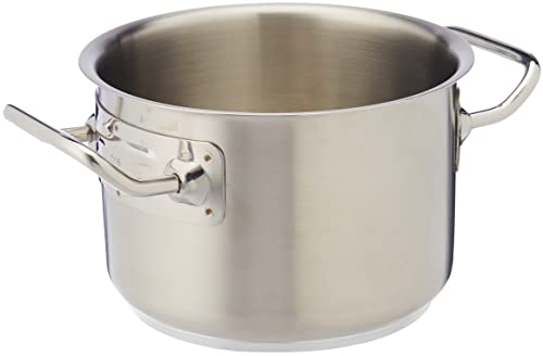 Pentole Agnelli, COIX3104E16, Casseruola Alta in Acciaio con 2 Maniglie in Acciaio, Acciaio Inox 18/10, Diametro 16 cm