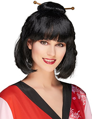 DEGUISE TOI - Perruque noire chinoise femme - Perruque - Taille Unique - Noir - Accessoires pour déguisement - 100% Polyester 100% Polyester - Laver à la main - Carnaval