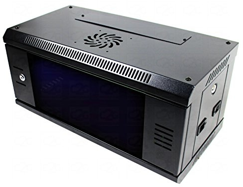 4U 19 300mm Black Network Cabinet Data Comms Wall Rack, Patch Panel, Switch, PDU LAN