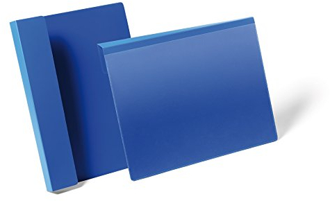 Durable Kennzeichnungstasche mit Falz, für Dokumente in A4 quer, Packung à 50 Stück, dunkelblau, 172307
