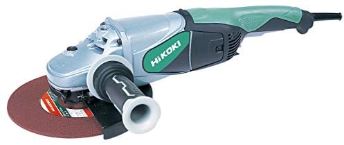HIKOKI Winkelschleifer (2500 Watt, 230V, Scheiben-Ø 230 mm, Leerlaufdrehzahl 6600 min-1, im Karton, besonders flacher Getriebekopf, Wiederanlaufschutz nach Stromausfall, Anlaufstrombegrenzung)