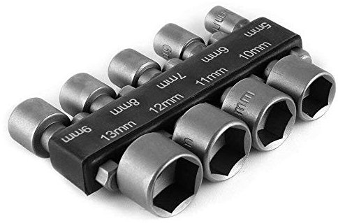 Nut Driver Set SENRISE 9PCS 6-13mm Drill Bit Adaptor 1/4 Hex Shank Metric Socket Wrench for Hand Drill, Electric Screwdriver and Socket Wrench Screw