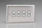 Varilight JCE104 Classic Mirror Chrome 4 Gang V-Pro Remote/Touch Master LED Dimmer 0-100W