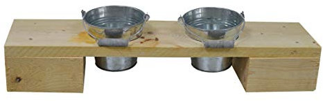 Dio Kräuterregal mit 2 verzinkten Pflanzeimern ca. 14,5 X 60 X 12 cm Palettenlook Europalettenlook Kräuter Garten Beet Gewächshaus Küche Wintergarten