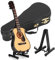 15cm Holz Miniatur Gitarre Ornament Mini Musikinstrument Dekor Puppenhaus Modell Home Decoration (Schwarz)