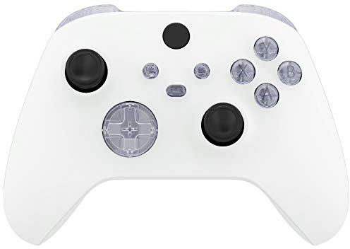 eXtremeRate Tasti Pulsanti Ricambio per Xbox Series X Controller Trigger LB RB LT RT Bumper Grilletti D-pad Pulsante ABXY per Xbox Series S Controller(Trasparente)