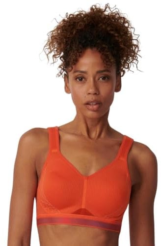 TriAction Damen Cardio Cloud P EX Sport BH mit Racerback, Mandarin Red, 75A
