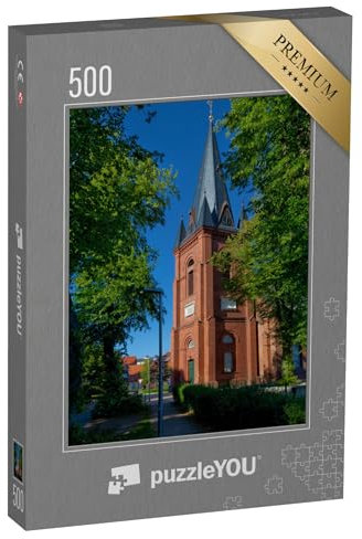 puzzleYOU: Puzzle 500 Teile „Turm der neugotischen Kirche St. Martin in Cuxhaven“