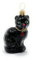 Polish Gallery Mini-Weihnachtsdekoration, geblasenes Glas, handgefertigt (schwarze Katze)