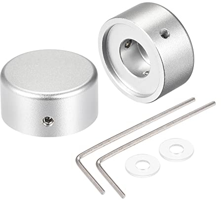 sourcing map Interruptor de pie de guitarra, cubierta superior, pedal de efecto plateado con llave inglesa, aleación de aluminio para guitarra eléctrica, paquete de 2