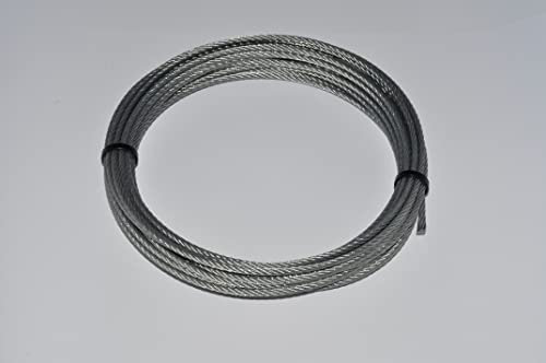 Cable de Acero galvanizado, diámetro 4 mm, trenzado de 6 x 7 (10 Mts)