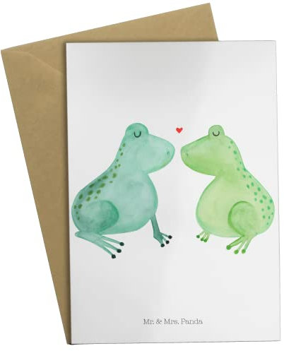 Mr. & Mrs. Panda Grußkarte Frosch Liebe - Geschenk, einladungskarten, Verlobung, Verheiratet, Freundin, neujahrskarte, Paar, Grußkarten, Pärchen, jubiläumskarte, hochzeitskarten, weihnachtskarten