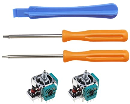 Micro Traders Set von 5 Analog Joystick Reparatur Kit Kompatibel mit Xbox One Elite 2 Controller Nur 3D Thumb Stick Controller Rocker Sensor mit T6 T8 Schraubendreher und Brechstange