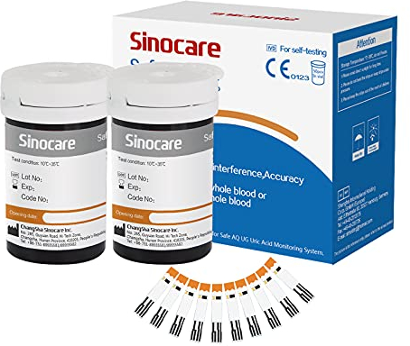 sinocare 50 Harnsäureteststreifen nur für Safe AQ UG Blutzucker (Harnsäureteststreifen 50)