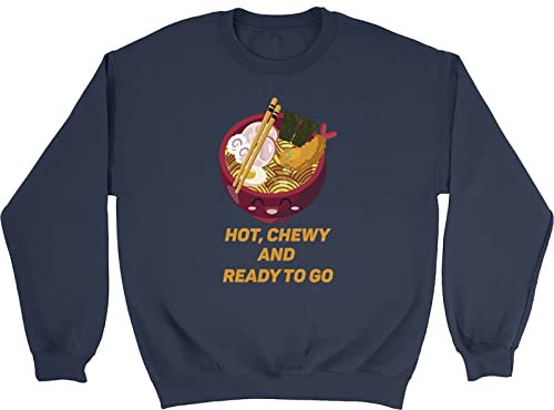 Shopagift Ramen Hot Chewy Japanese Noodles Food Unisex Sweatshirt Jumper Gift Navy