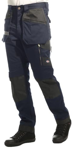 Lee Cooper LCPNT245 Men's Workwear Stretch Cargo Pants, Navy, 40W / 31L