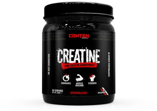 Conteh Sports Creatin Monohydrat - mikronisiertes Pulver, erhöht die körperliche Leistungsfähigkeit mit hoher Intensität, 400 g (80 Portionen)