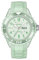 FORSINING Montre analogique à quartz pour femme - Bracelet en silicone - Étanche - Calendrier - Affichage de la date - 24 heures - Avec trotteuse, vert, Bracelet