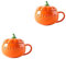 Yardwe Ceramic Autumn Cup 2PCS Cute Pumpkin Cup Ceramic Coffee Milk Mug with Lid Halloween Mug for Halloween, Thanksgiving, Birthday, Fall Party Favors (Medium) Tableware Pumpkin Cups