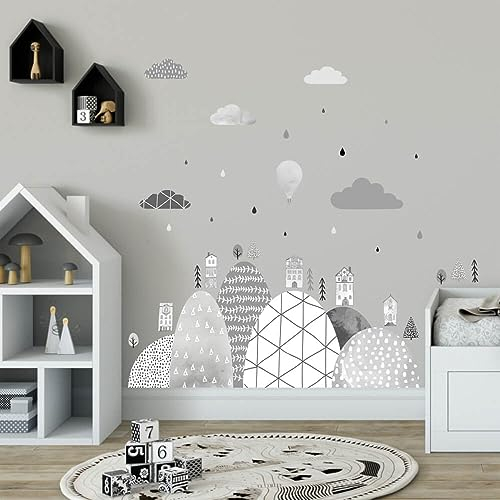INSPIO Wandtattoo skandinavische Berge für Kinderzimmer