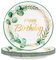 TOPWAYS Sauge Vert Eucalyptus Anniversaire Assiette Jetable, 7inch 18cm Assiette Carton Plateau Vaisselle Jetable pour Fête Anniversaire Fille Garçon Fille Femmes Party Decoration (Assiettes 20pcs)