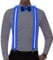 Kikuo Leuchtende Hosenträger Y-förmiger Elastisch Verstellbar mit Leuchtende Fliege Set, ür Herren und Damen, Halloween-Kostümparty, Oktoberfest, Karneval Party Festival Outfit (Blau, 2 Stück/Set)