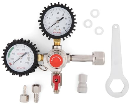 SPARC Gen2 - Regulador de CO2 prémium para barriles, cerveza, refrescos, bares, kombucha con válvula de alivio de presión de seguridad integrada - CGA320