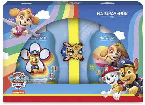 Naturaverde | Kinder - Paw Patrol Geschenkset „Slap Bracelet“, Duschgel 200 ml, Shampoo und Armband 200 ml, Geschenkset
