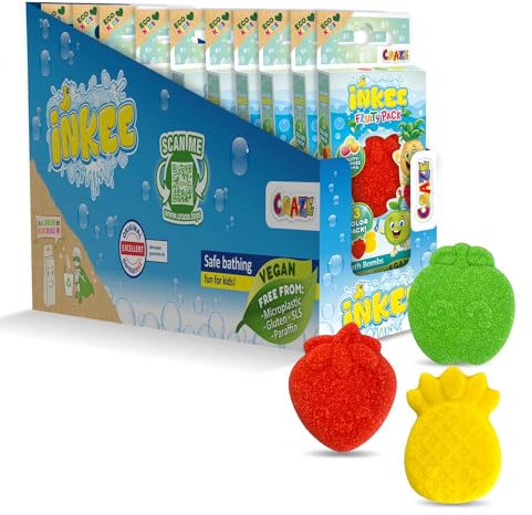 INKEE FRUITY 30 Badekugeln - Badebomben Kinder Set mit Jojobaöl