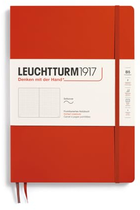 LEUCHTTURM1917 370306 Notizbuch Composition (B5), Softcover, 123 nummerierte Seiten, Fox Red, Dotted