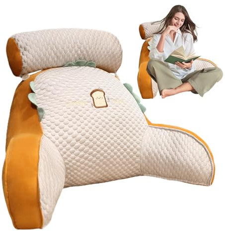 Rückenlehnenkissen Mit Armlehnen, Bett-Lesekissen Rückenkissen Mit Abnehmbarer Nackenstütze Und Armlehnen - Zum Lesen, Faulenzen und Fernsehen