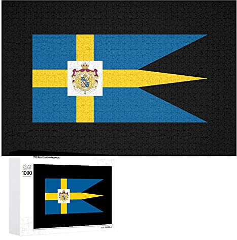 Puzzle con bandiera reale svedese per adulti, in legno, personalizzato, per decorazione da parete, idea regalo, 1000 pezzi
