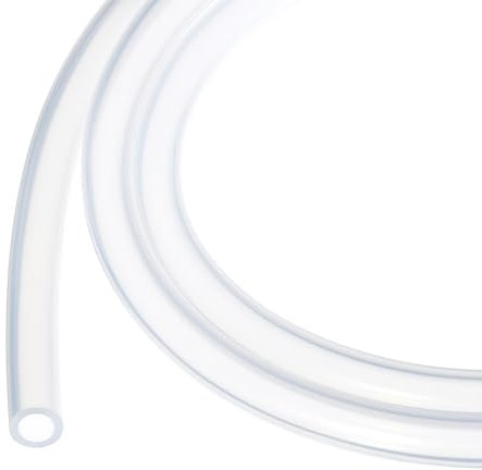 Rebower Tuyau en Silicone de 5 Mètres, DI 6 mm et Diamètre Extérieur de 9 mm, Transparent, en Plastique Industriel pour Pompage, Vidange, Irrigation, Brassage, 1/4 x 3/4