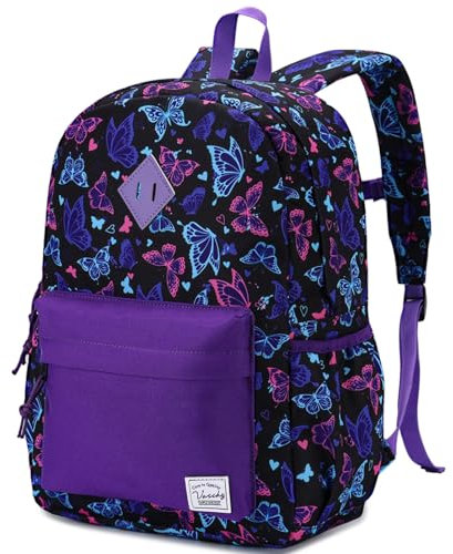 VASCHY Kinderrucksack Jungen, Niedlich Wasserdicht Vorschule Kinder Rucksack Kindergarten Kleinkind Schulranzen mit Brustgurt Schwarzer Schmetterling
