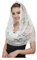 Proumhang Spanischer Stil Spitze Schal Traditioneller Vintage Inspirierter Unendlicher Blumenschleier Hochzeit Brautschleier Mantilla Schleier für die Kirche Lateinische Messe Kopfbedeckung Weiß