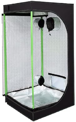 JUNG Growbox Growzelt Indoor 70x70x160cm Premium Mylar 97% reflektierend, Hydroponisches System, Gewächshaus Balkon, Wasserdicht, Herausnehmbarer Boden, stabiles Nylongewebe, Grow Tent