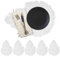 Terafeels 6er Tischset Set Ausgehöhlte Blätter Platzset Waschbar Tischset Dekorativer Rutschfester Kunststoff Platzdeckchen für Küche Tisch 45 x 35 cm Silber,9905