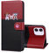 FALUWONRU per iPhone 11 Carte di Credito Custodia in Pelle Cover Apple 11 a libro Magnetica Custodia Custodia a Portafoglio di Cane e Gatti Cartoon per Donne,Rosso&Nero