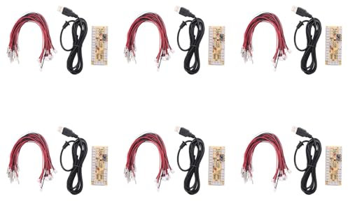 Haopeuk 6X Zero Retarder Arcade Game USB Encoder Pc au Joystick pour Mame et Retropie Projets Parts