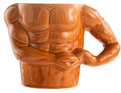 Divertidas tazas de café, taza con forma de hombre musculoso, regalo creativo con cuchara y caja de regalo