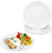 MamboCat Set di 6 piatti piani Arkona I Ø 24 cm I piatti piani in vetro opalino bianco con fine rilievo per colazione, pranzo o pane cena