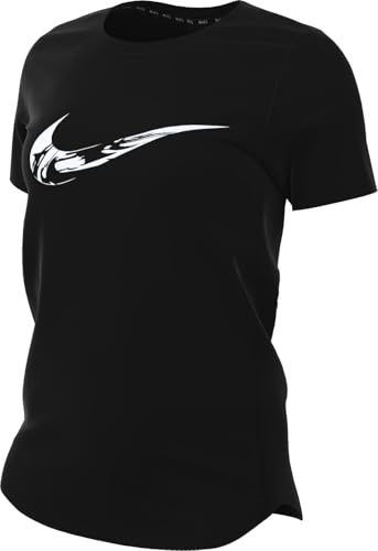 Nike Women's One Dri-fit Short Sleeve Running Top with Graphic (Women) Short Sleeve Running Top Black/White
