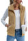 IECCP Herbstjacke Damen Lässige Mode Leopard Print Weste Damen Fleecepulli Hohe Qualität Superweich Damen Fleecejacke(Khaik,M)