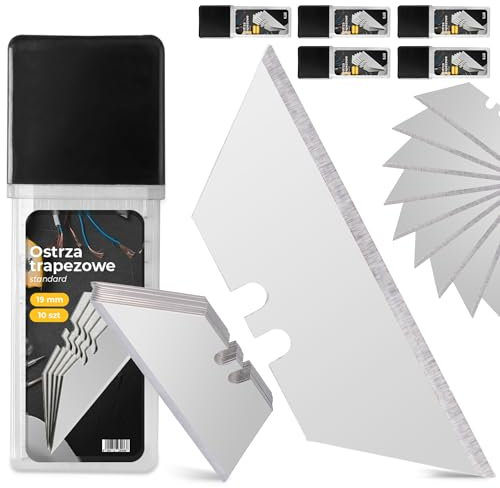 50x Lames Trapeze 19 mm Rechange Lames Cutter Universel Forme Trapèze Sécurité Lames Polyvalentes Trapézoïdales Résistant