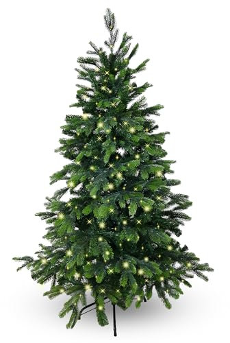Gartenpirat Künstlicher Weihnachtsbaum BonTree Tanne mit integrierter Beleuchtung Nadelbaum Christbaum Tannenbaum PE/PVC-Mix (210 cm)